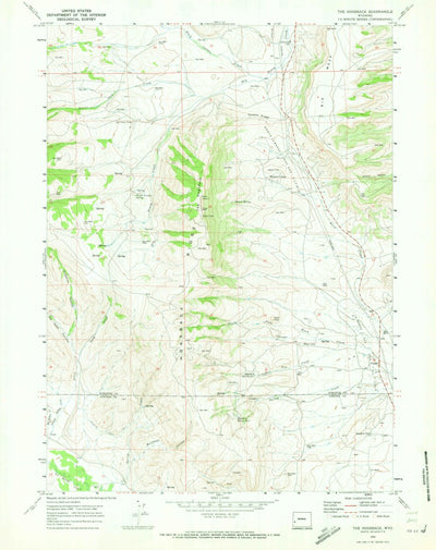 United States Geological Survey The Hogsback, WY (1969, 24000-Scale) digital map
