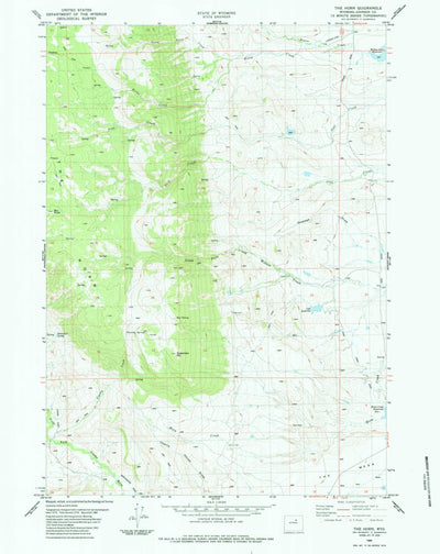 United States Geological Survey The Horn, WY (1984, 24000-Scale) digital map
