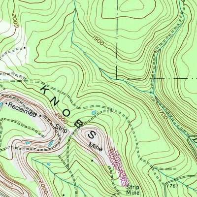 United States Geological Survey The Knobs, PA (1959, 24000-Scale) digital map
