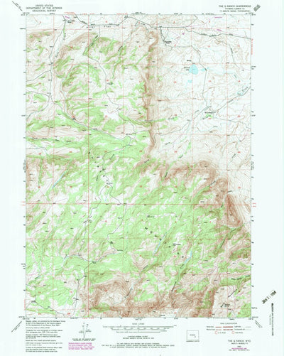 United States Geological Survey The Q Ranch, WY (1953, 24000-Scale) digital map