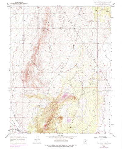 United States Geological Survey The Three Peaks, UT (1950, 24000-Scale) digital map