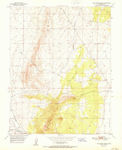 United States Geological Survey The Three Peaks, UT (1951, 24000-Scale) digital map