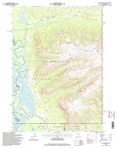 United States Geological Survey The Trident, WY (1996, 24000-Scale) digital map