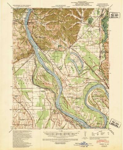 United States Geological Survey Thebes, IL-MO (1939, 62500-Scale) digital map