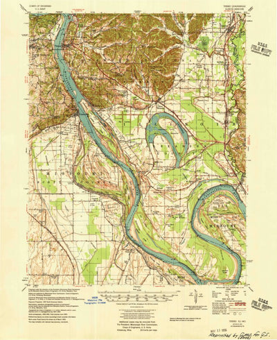 United States Geological Survey Thebes, IL-MO (1955, 62500-Scale) digital map