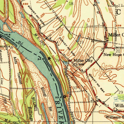 United States Geological Survey Thebes, IL-MO (1955, 62500-Scale) digital map