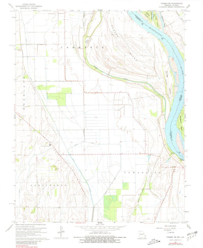 United States Geological Survey Thebes SW, MO-IL (1967, 24000-Scale) digital map