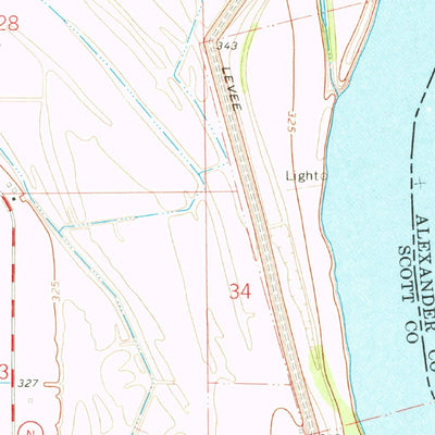 United States Geological Survey Thebes SW, MO-IL (1967, 24000-Scale) digital map