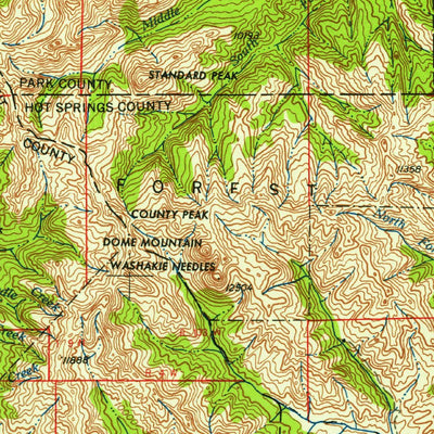 United States Geological Survey Thermopolis, WY (1958, 250000-Scale) digital map