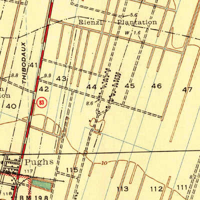United States Geological Survey Thibodaux, LA (1940, 31680-Scale) digital map