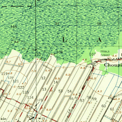 United States Geological Survey Thibodaux, LA (1955, 62500-Scale) digital map
