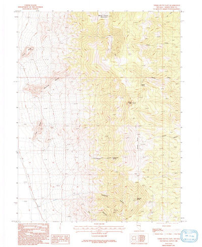 United States Geological Survey Third Butte East, NV (1986, 24000-Scale) digital map