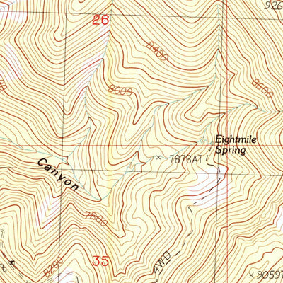 United States Geological Survey Third Butte East, NV (1986, 24000-Scale) digital map