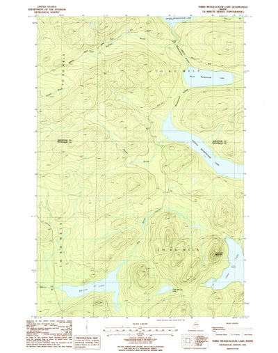 United States Geological Survey Third Musquacook Lake, ME (1986, 24000-Scale) digital map