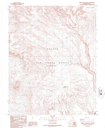 United States Geological Survey Thirsty Canyon NW, NV (1986, 24000-Scale) digital map