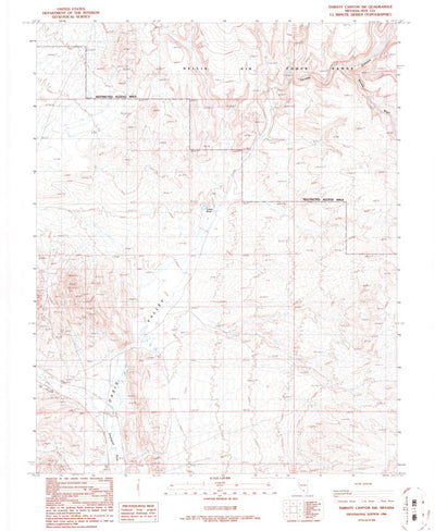 United States Geological Survey Thirsty Canyon SW, NV (1986, 24000-Scale) digital map