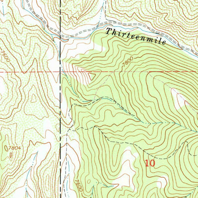 United States Geological Survey Thirteenmile Creek, CO (1966, 24000-Scale) digital map