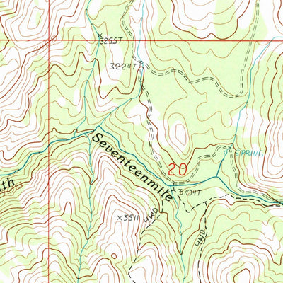 United States Geological Survey Thirteenmile Creek, WA (1989, 24000-Scale) digital map