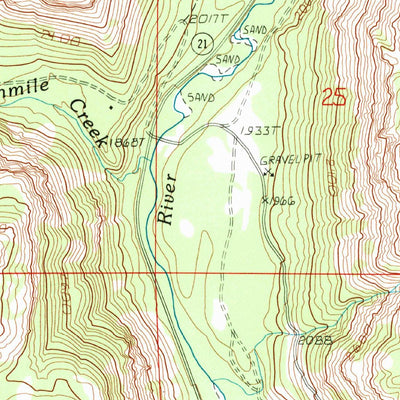 United States Geological Survey Thirteenmile Creek, WA (1989, 24000-Scale) digital map