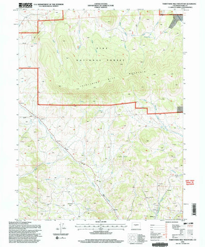 United States Geological Survey Thirtynine Mile Mountain, CO (1994, 24000-Scale) digital map