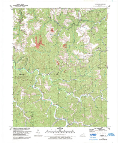 United States Geological Survey Thomas, KY (1992, 24000-Scale) digital map