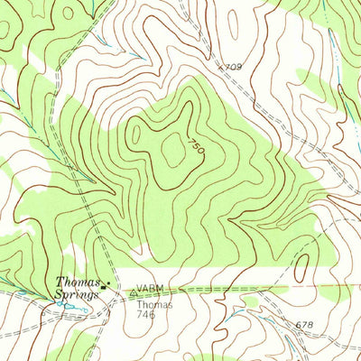 United States Geological Survey Thomas Springs, TX (1961, 24000-Scale) digital map