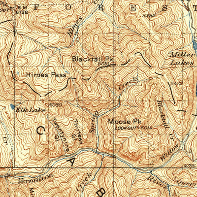 United States Geological Survey Thompson Falls, MT (1937, 125000-Scale) digital map