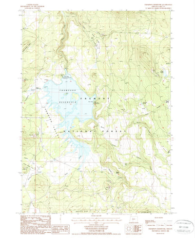 United States Geological Survey Thompson Reservoir, OR (1988, 24000-Scale) digital map