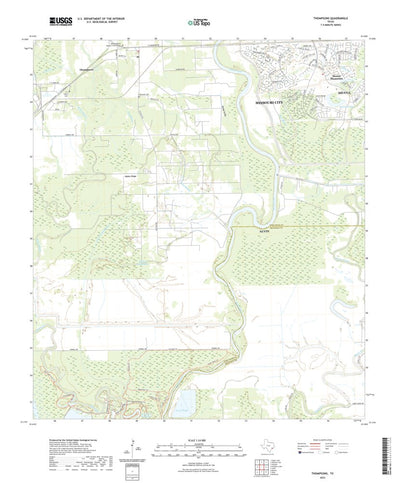 United States Geological Survey Thompsons, TX (2022, 24000-Scale) digital map