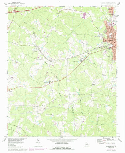 United States Geological Survey Thomson West, GA (1972, 24000-Scale) digital map