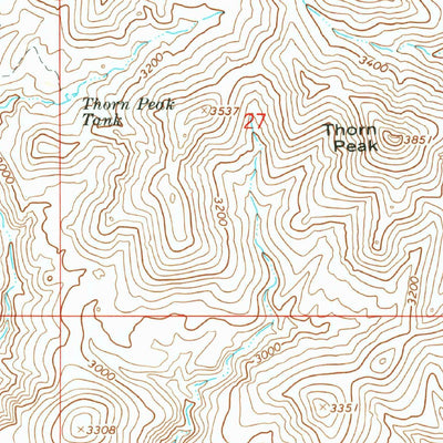 United States Geological Survey Thorn Peak, AZ (1967, 24000-Scale) digital map