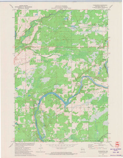 United States Geological Survey Thornapple, WI (1971, 24000-Scale) digital map