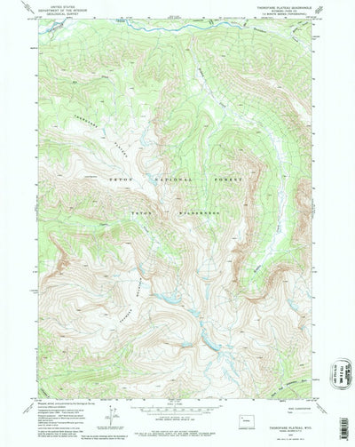 United States Geological Survey Thorofare Plateau, WY (1970, 24000-Scale) digital map