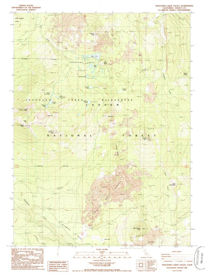 United States Geological Survey Thousand Lakes Valley, CA (1985, 24000-Scale) digital map