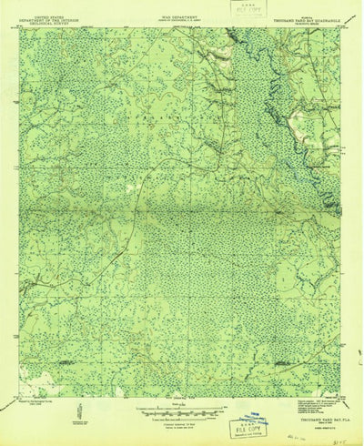 United States Geological Survey Thousand Yard Bay, FL (1945, 31680-Scale) digital map