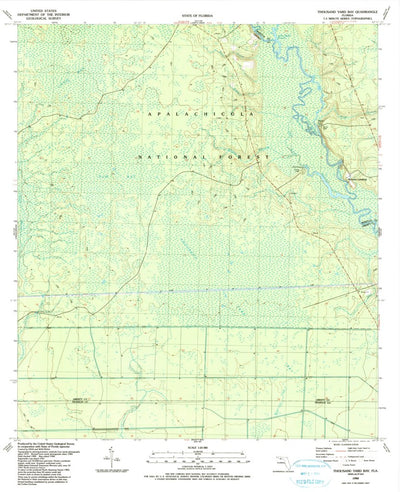 United States Geological Survey Thousand Yard Bay, FL (1990, 24000-Scale) digital map
