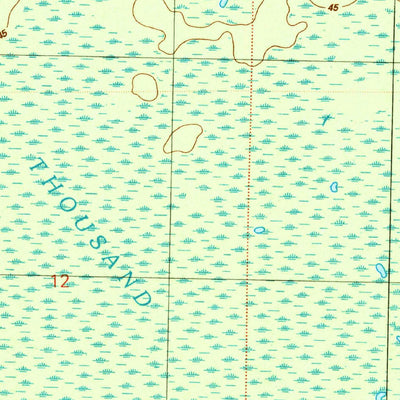 United States Geological Survey Thousand Yard Bay, FL (1990, 24000-Scale) digital map