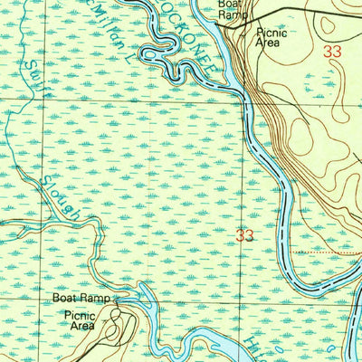 United States Geological Survey Thousand Yard Bay, FL (1990, 24000-Scale) digital map