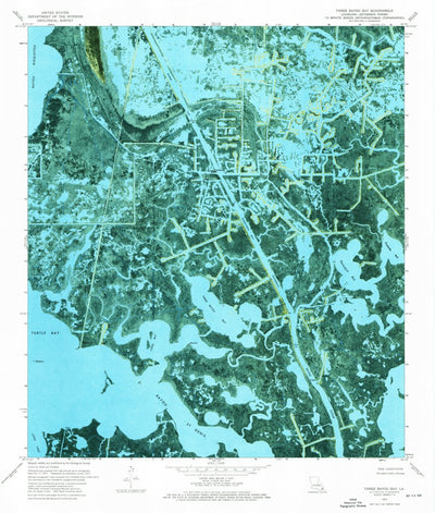 United States Geological Survey Three Bayou Bay, LA (1973, 24000-Scale) digital map