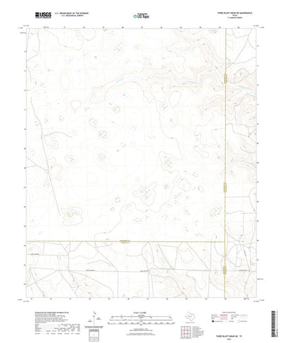 United States Geological Survey Three Bluff Draw NE, TX (2022, 24000-Scale) digital map