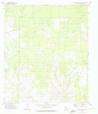 United States Geological Survey Three Bluff Draw SW, TX (1973, 24000-Scale) digital map