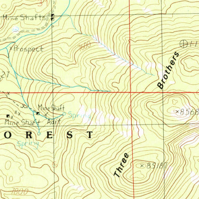 United States Geological Survey Three Brothers, MT (1985, 24000-Scale) digital map