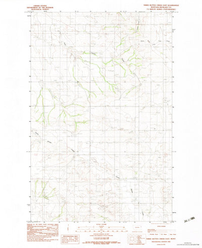 United States Geological Survey Three Buttes Creek East, MT (1983, 24000-Scale) digital map