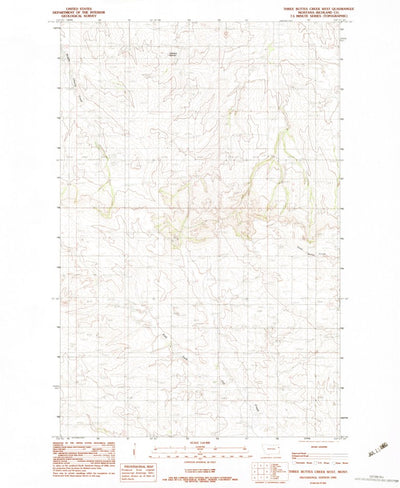 United States Geological Survey Three Buttes Creek West, MT (1983, 24000-Scale) digital map