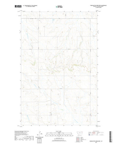 United States Geological Survey Three Buttes Creek West, MT (2020, 24000-Scale) digital map