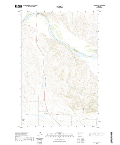United States Geological Survey Three Buttes, MT (2020, 24000-Scale) digital map