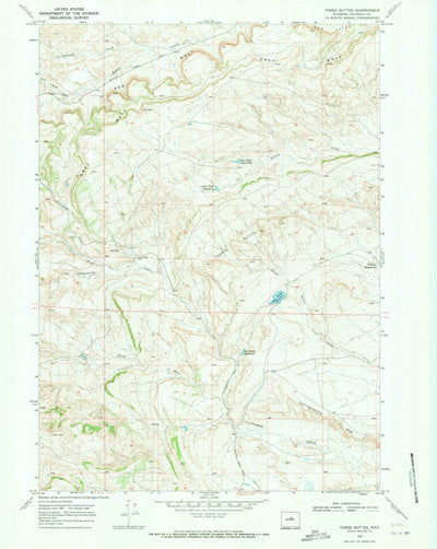 United States Geological Survey Three Buttes, WY (1968, 24000-Scale) digital map