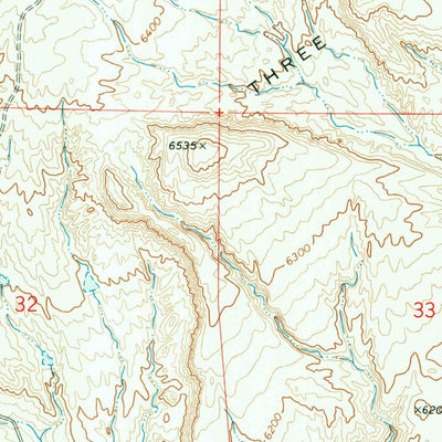 United States Geological Survey Three Buttes, WY (1968, 24000-Scale) digital map