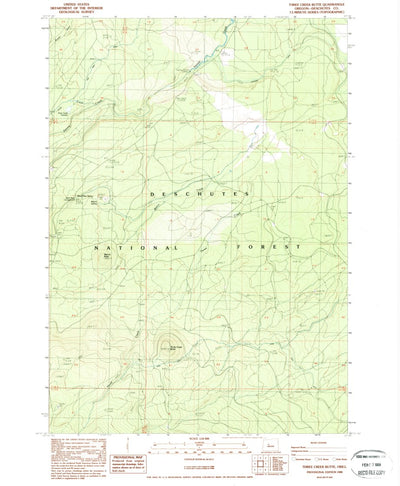 United States Geological Survey Three Creek Butte, OR (1988, 24000-Scale) digital map