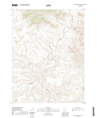 United States Geological Survey Three Fords Canyon, UT (2023, 24000-Scale) digital map